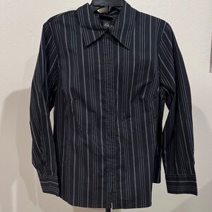 Lane Bryant Black Pinstripe Shirt